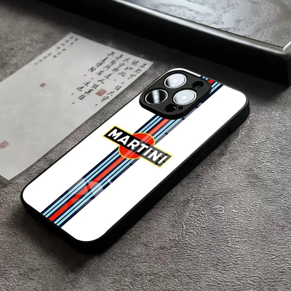 Racing Stripe Protective Phone Case - Glass Back