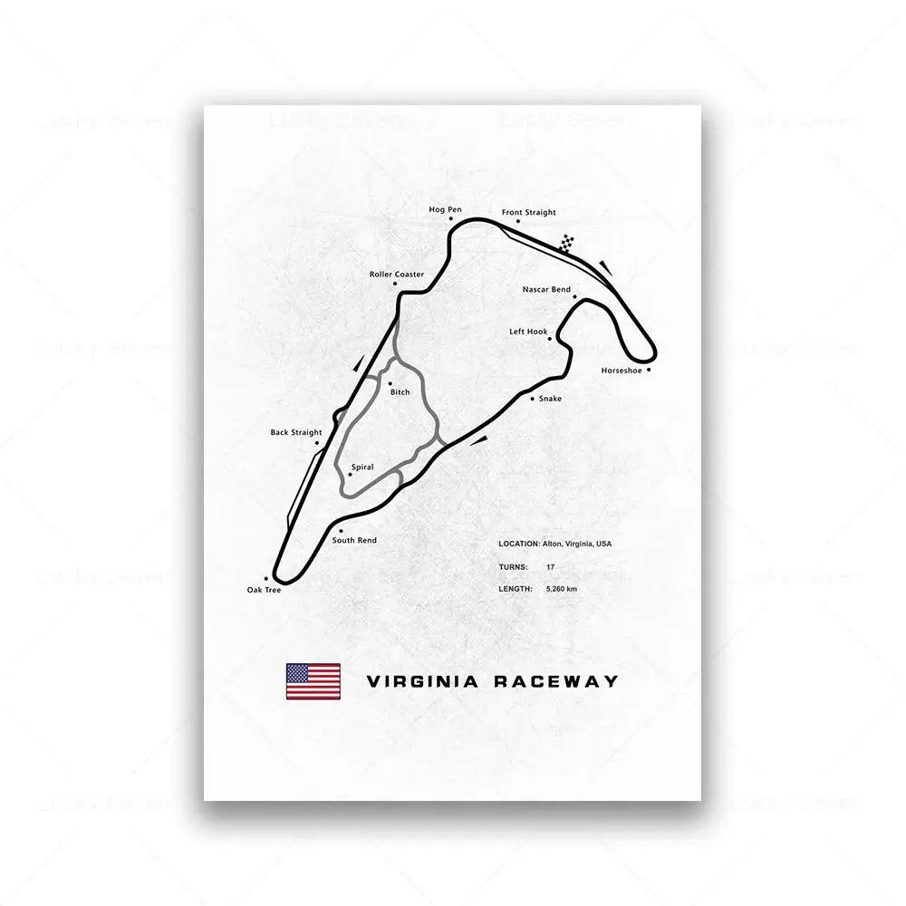 Minimalist Circuit Map Canvas Print - Unframed