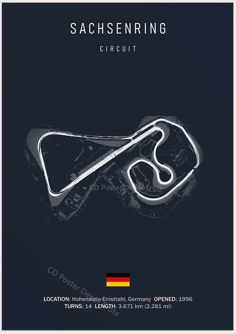 Racing Circuit Canvas Wall Art Poster - Imola & Monaco
