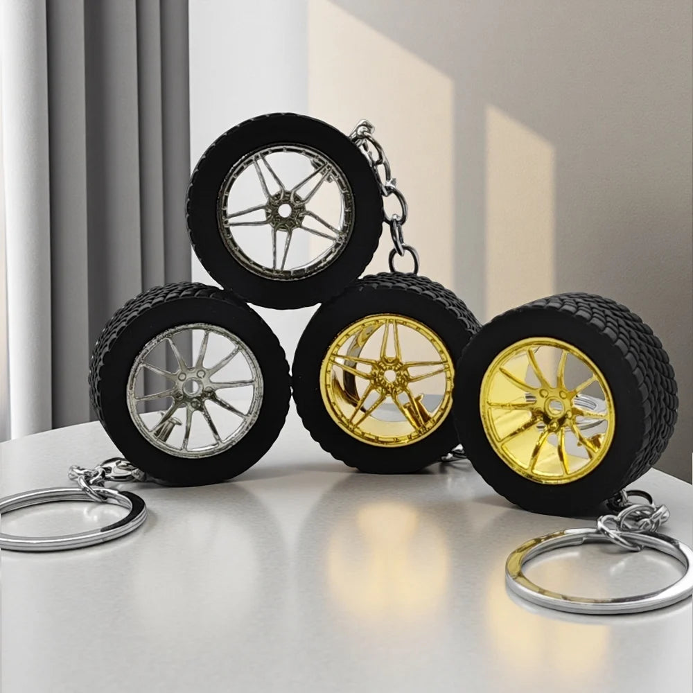 Wheel Hub Metal Keychain