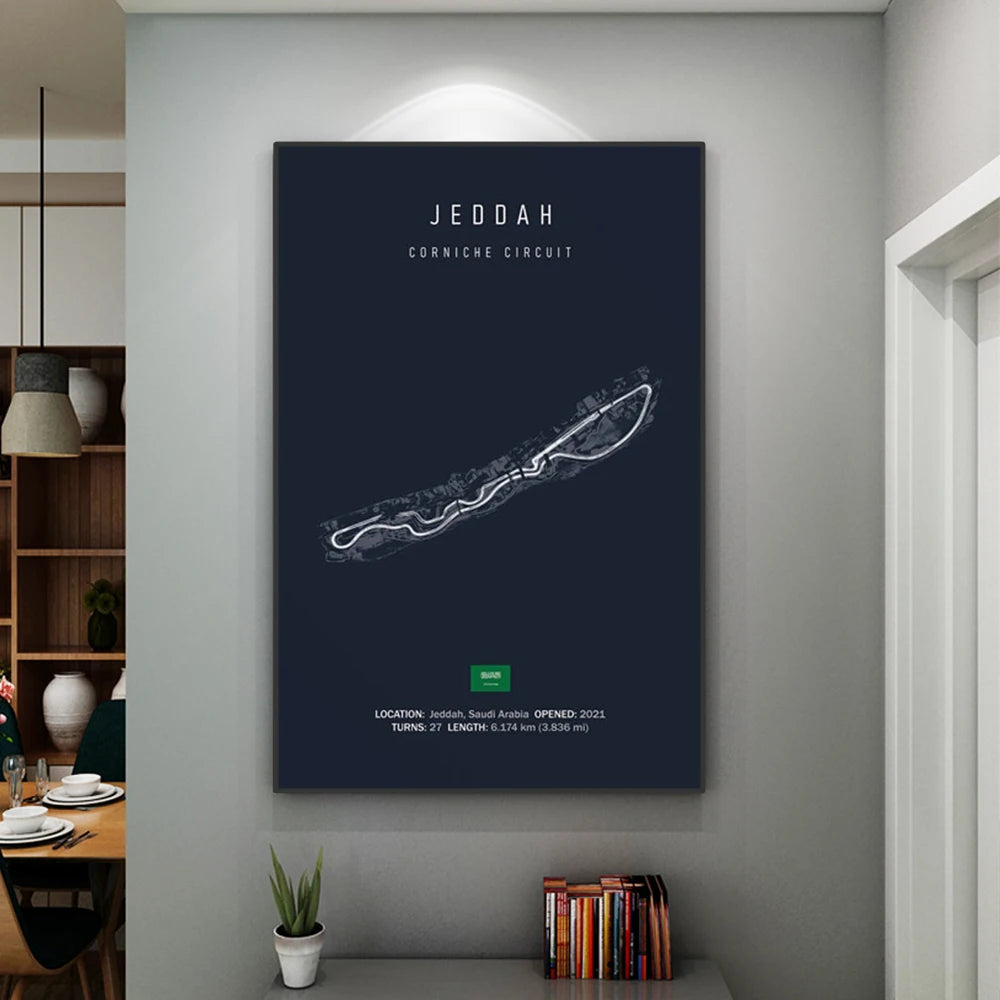 Racing Circuit Canvas Wall Art Poster