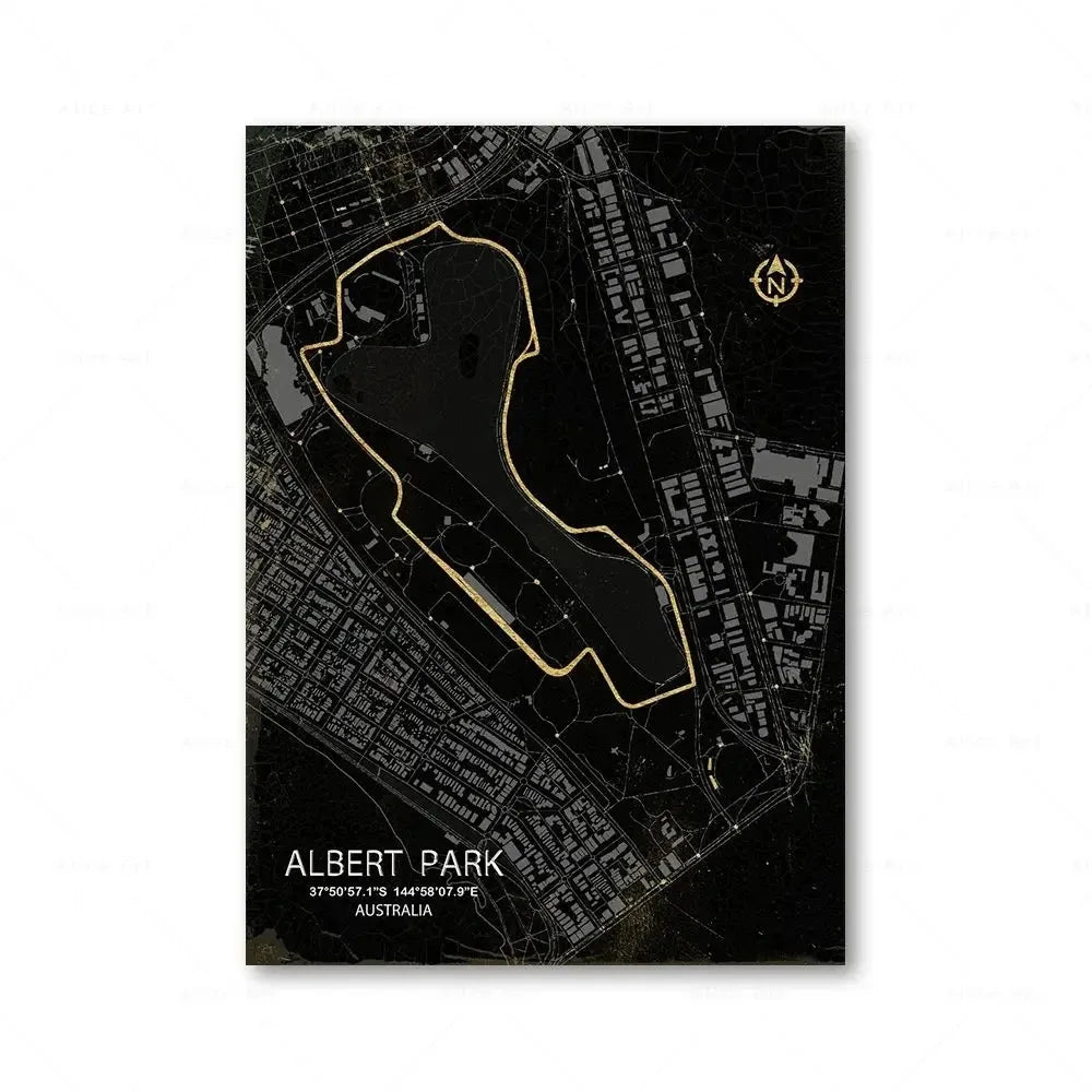 Racing Circuit Canvas Wall Art Poster - Monaco & Spa