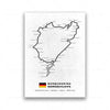 Minimalist Circuit Map Canvas Print - Unframed