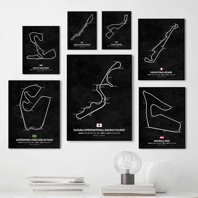 Racing Circuit Season Calendar Canvas Poster
