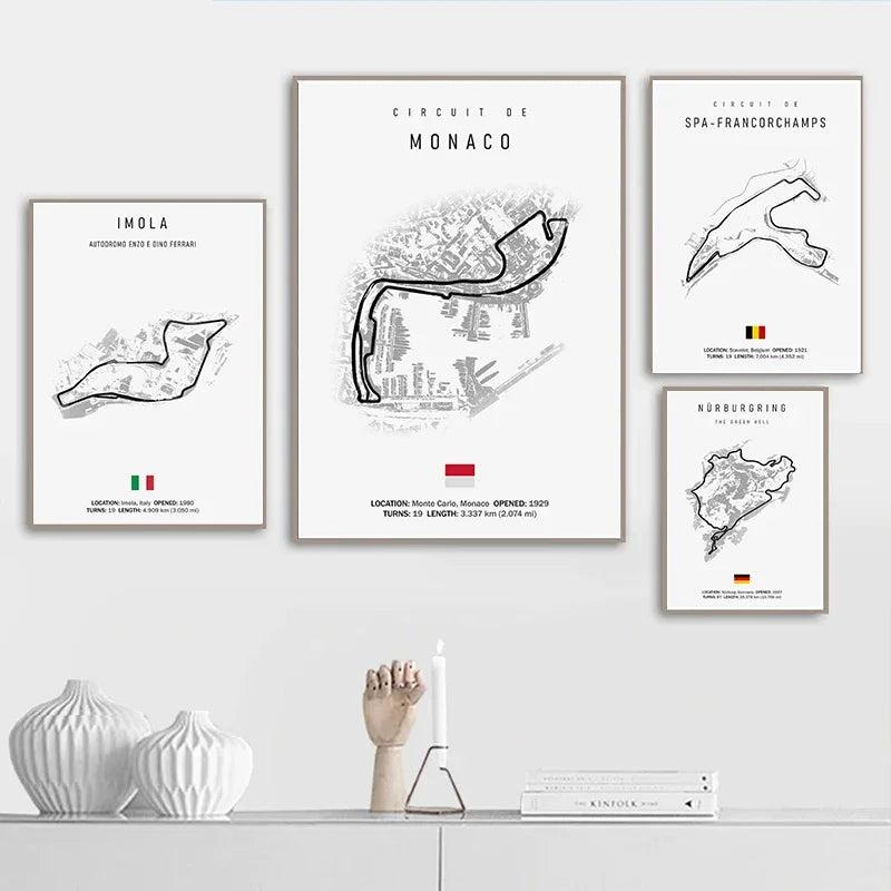 Racing Circuit Canvas Wall Art Poster