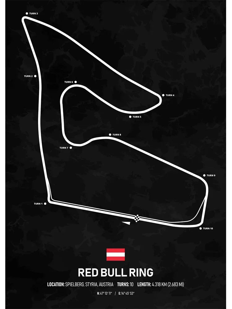 Racing Circuit Season Calendar Canvas Poster